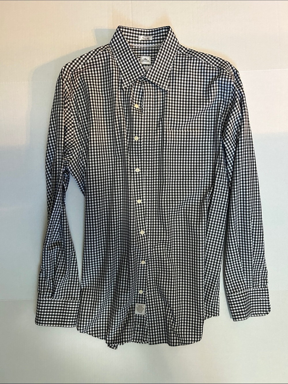 Peter Millar Men's Black & White Gingham Button-Down Shirt
